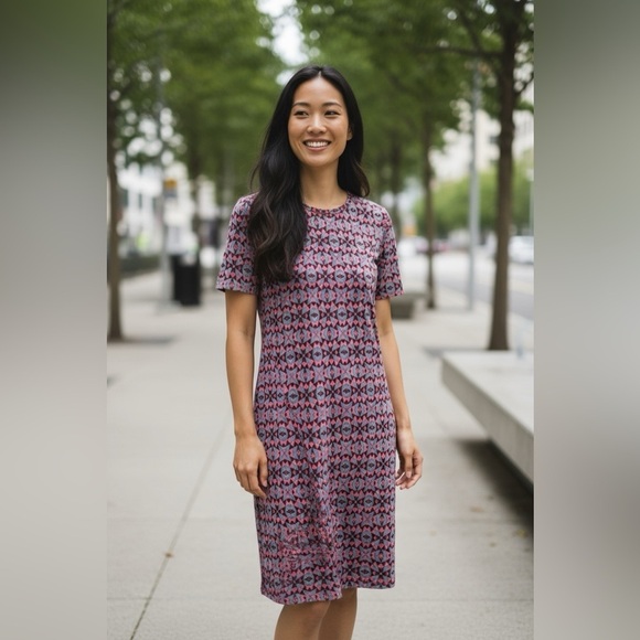 LuLaRoe Julia Women’s Red, White & Blue Dress - Picture 1 of 6